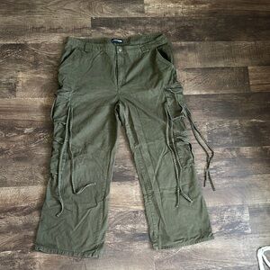 Fashion Nova Green Wide Leg Pants